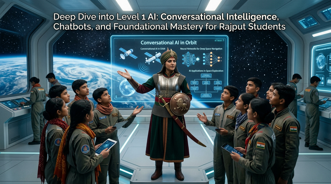 Deep Dive into Level 1 AI: Conversational Intelligence, Chatbots, and Foundational Mastery for Rajput Students; Conversational AI in Orbit; Conversational AI in Girbit; Neural Networks for Deep Space Navigation; AI Applications in Space Exploration